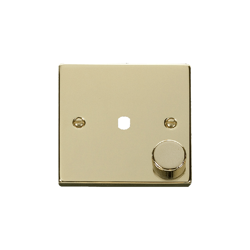 Click Deco 1 Gang Unfurnished Dimmer Plate and Knob (650W Max) Polished Brass