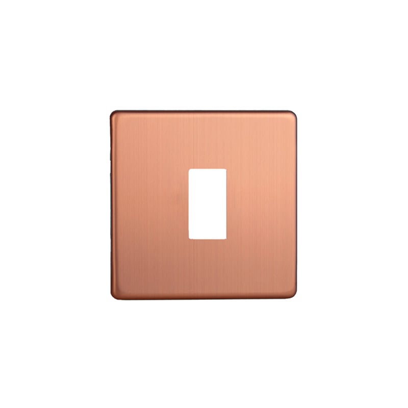 Varilight Urban 1G Plate Brushed Copper with Yoke Single Plate Screw Less Plate