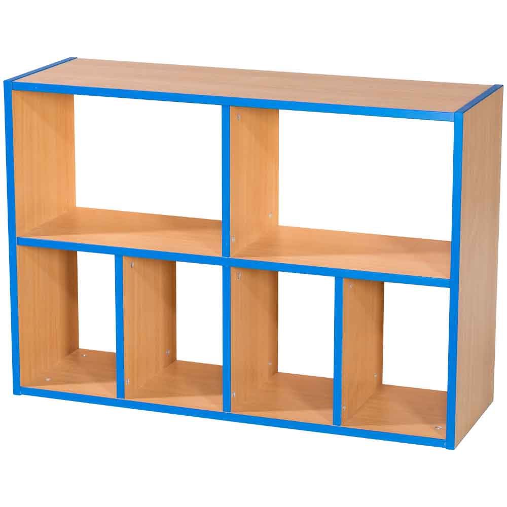 Two Tier 2 + 4 School Cubbyhole Shelf Unit 700H x 1000W x 300D