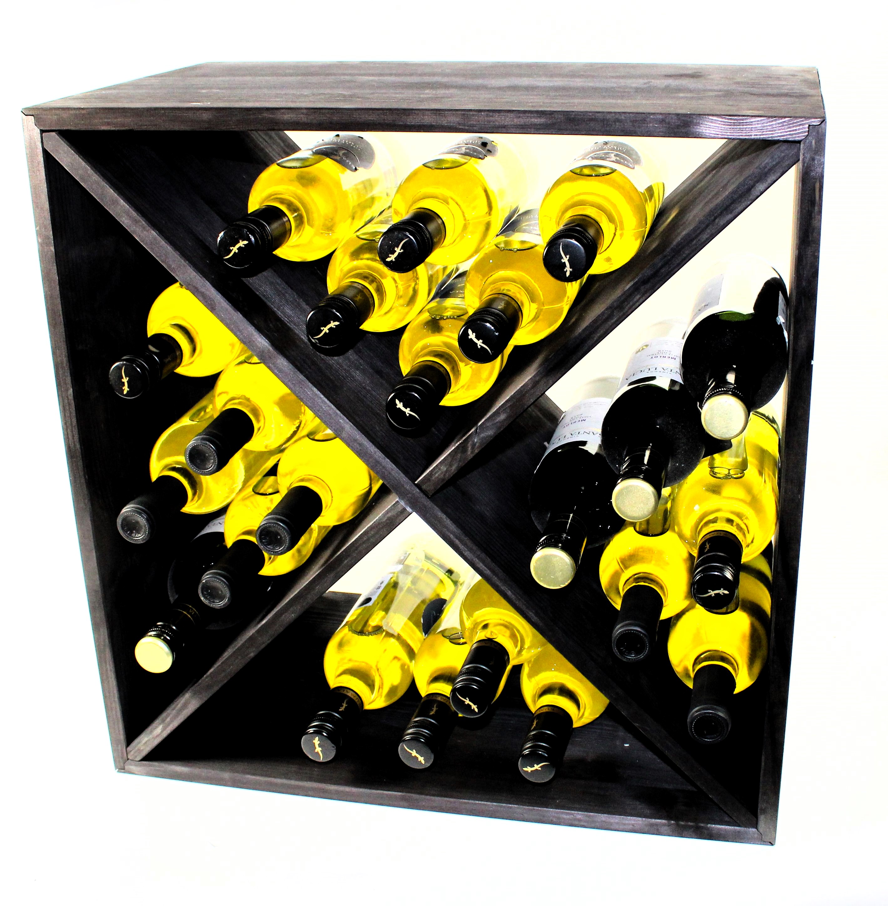 Wine Rack Cube - Assembled - Black