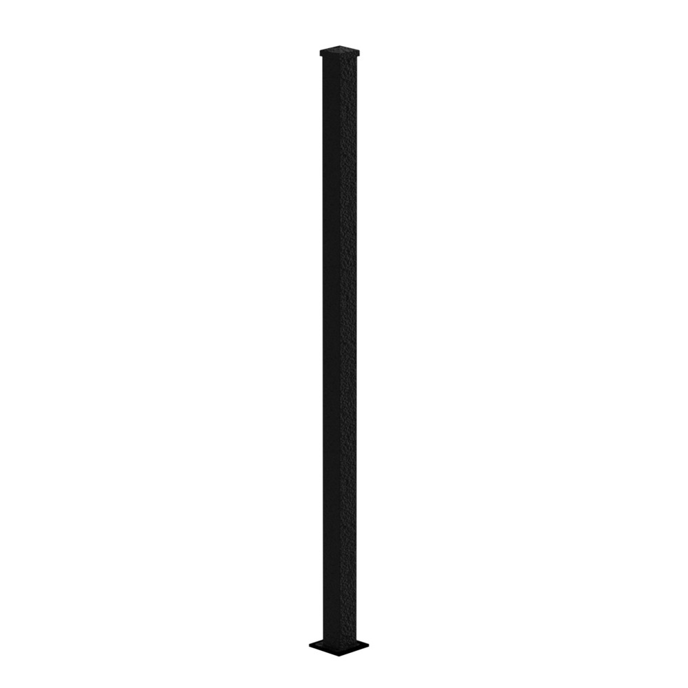 76.2mm Bolt Down Post 1.8m High Fence Black Gloss Aluminium (1870mm total)