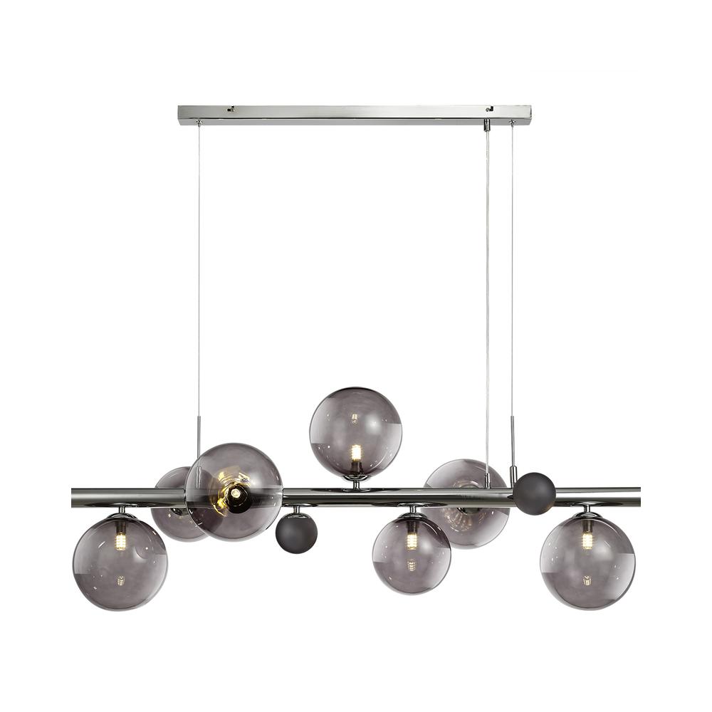 Luxuria Mateo Linear Pendant 7xG9 Polished Chrome Smoked Glass