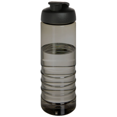 H2O ACTIVE® ECO TREBLE 750 ML FLIP LID SPORTS BOTTLE in Charcoal & Solid Black.