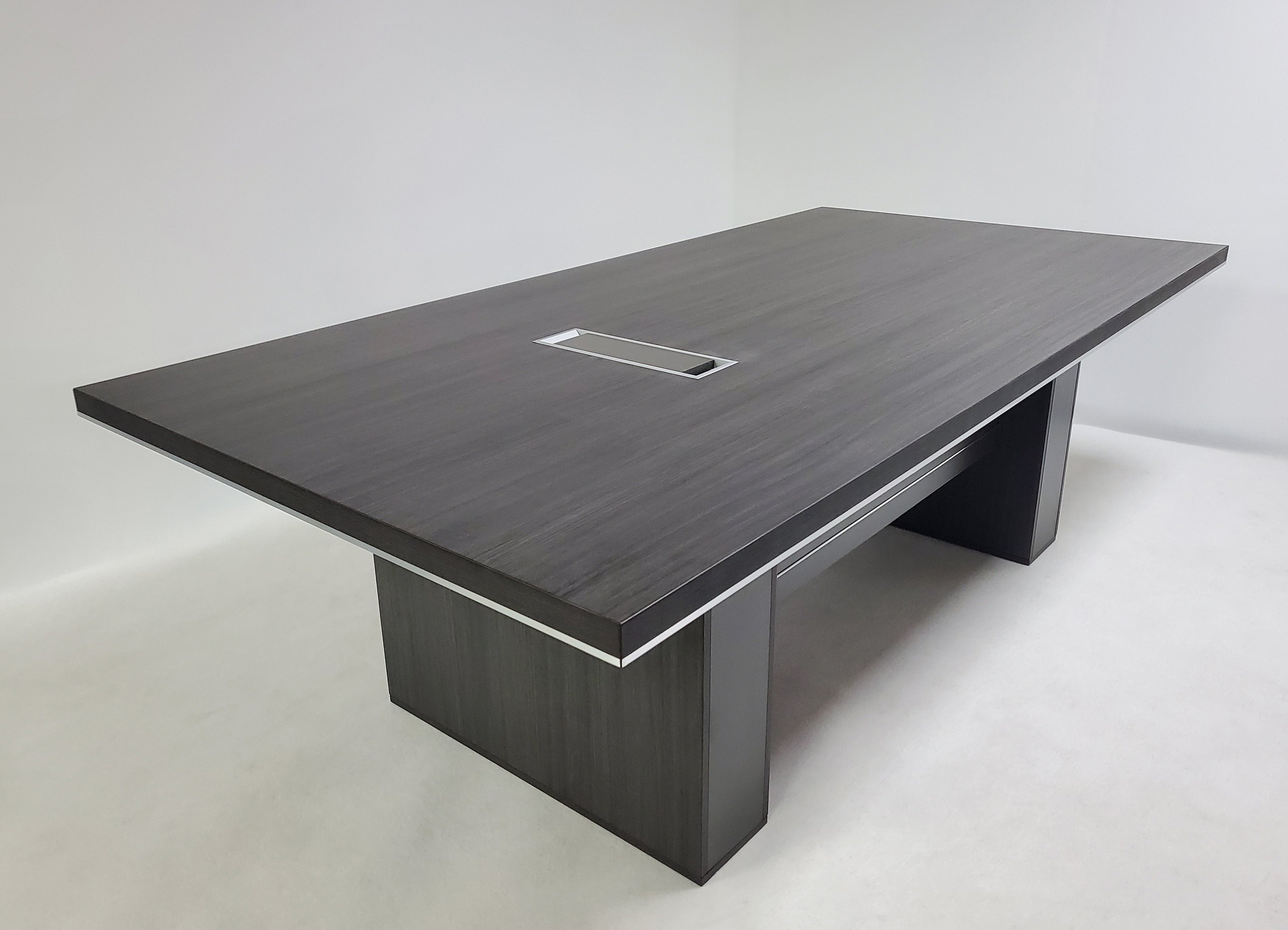 Grey Oak Executive Boardroom Table with Chrome Trim - 2400mm - DG07-C0124 Near Me