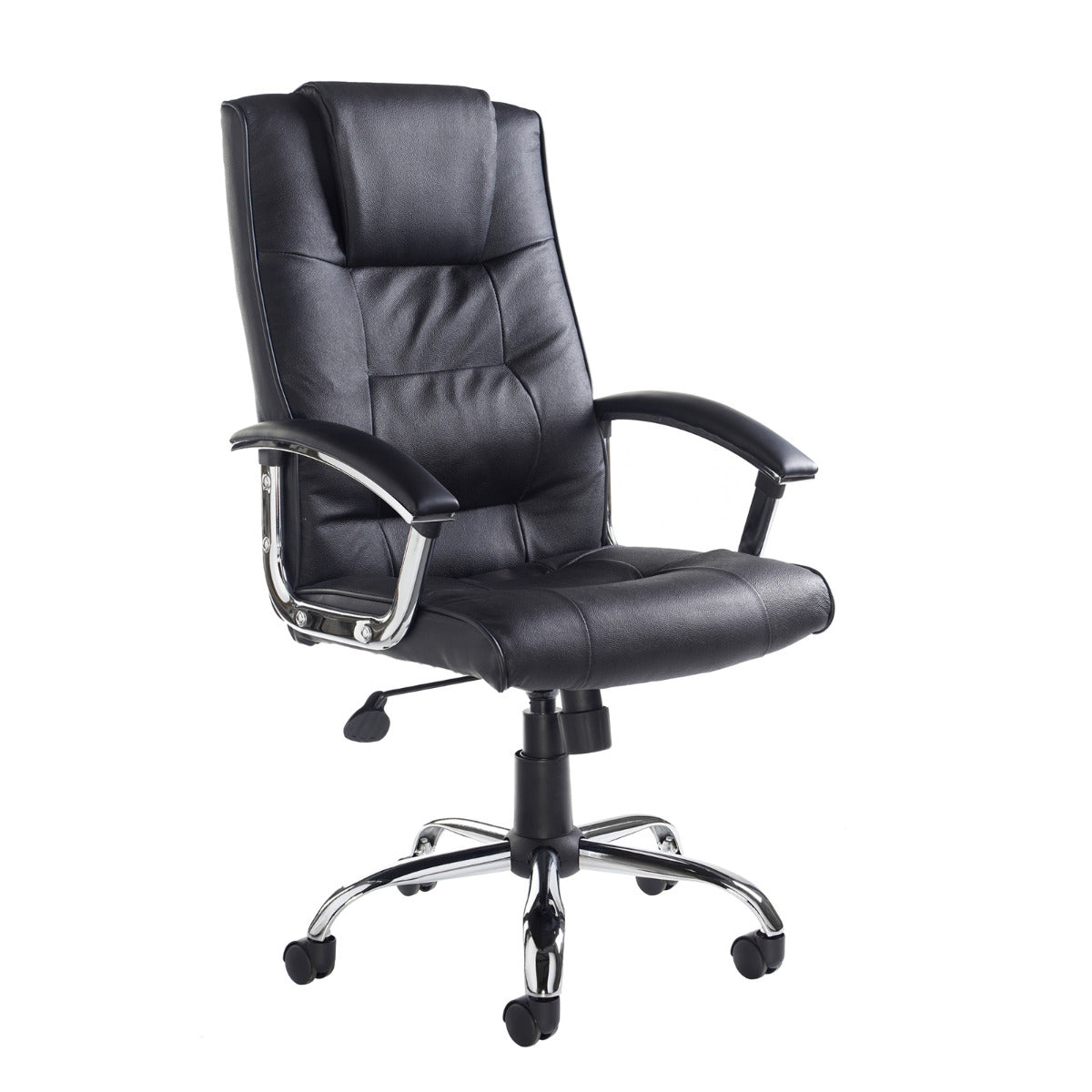 Somerset High Back Black Leather Faced Office Chair Huddersfield