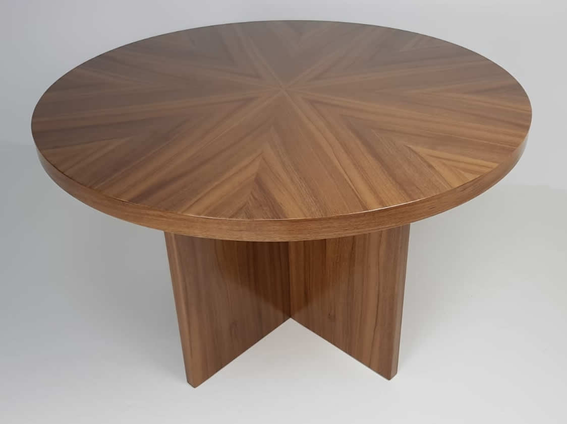 Executive Round Meeting Table in Light Oak - 1200mm - B02-E04 North Yourkshire