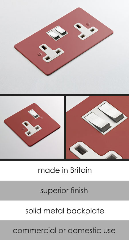 Red Electrical Plug Socket (122R)