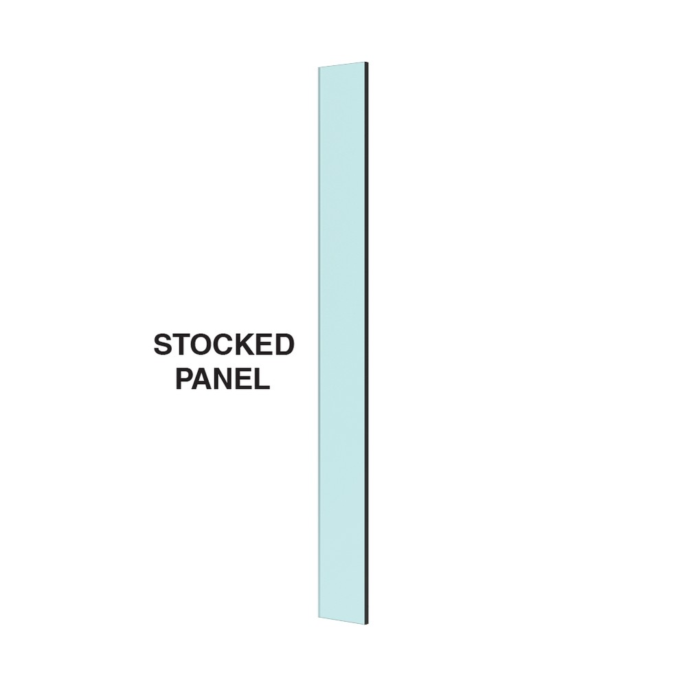 10mm Clear Float Toughened Glass Panel 100 x 1024mm with dubbed corners