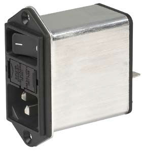 DD12.4321.111 4A&#44;250 V ac Male Panel Mount IEC Filter&#44; Quick Connect Terminals 6.3 x 0.8 mm