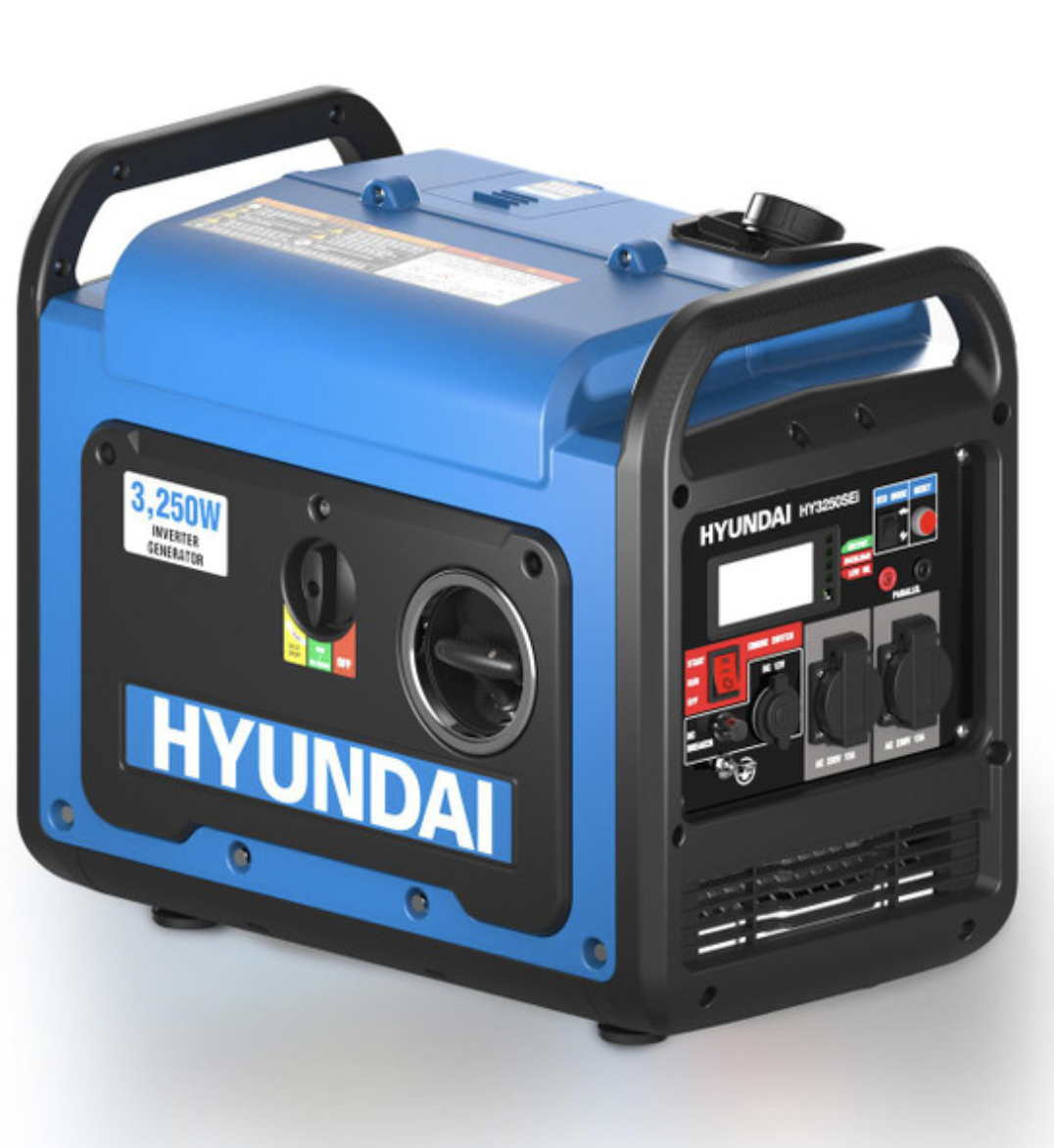 Hyundai 3200W / 3.2kW Petrol Inverter Generator, Pure Sine Wave Output, Lightweight, Quiet with Electric Start 