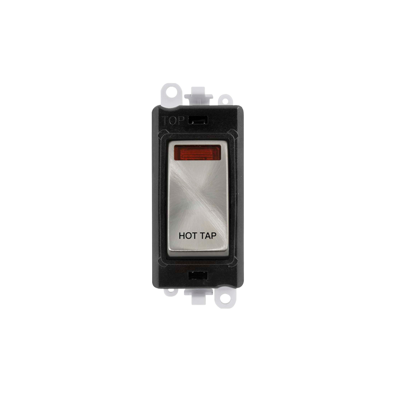 Click GridPro 20AX Satin Chrome DP Switch Module with Neon Hot Tap Insert Black