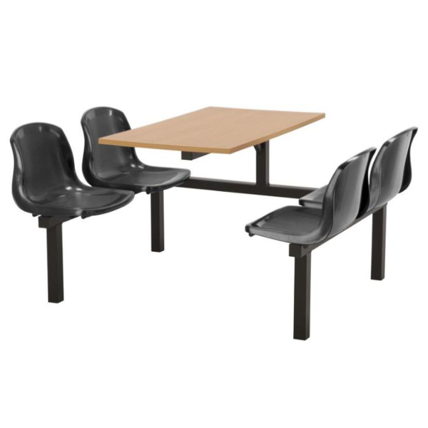 CU90 - 4-Seater Harvey Canteen Unit - 1 Way Access, Black, Beech