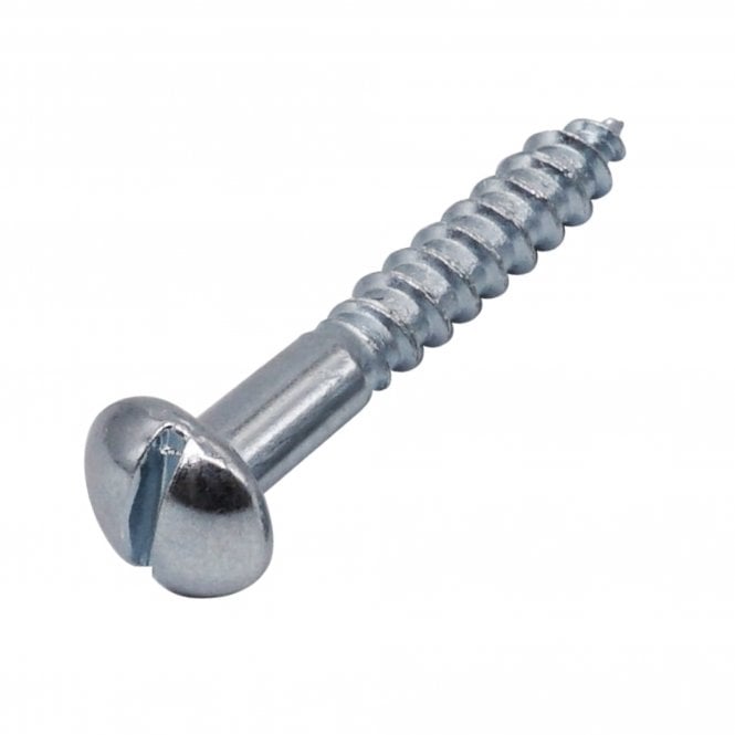 Slotted Round Head Woodscrew - Zinc