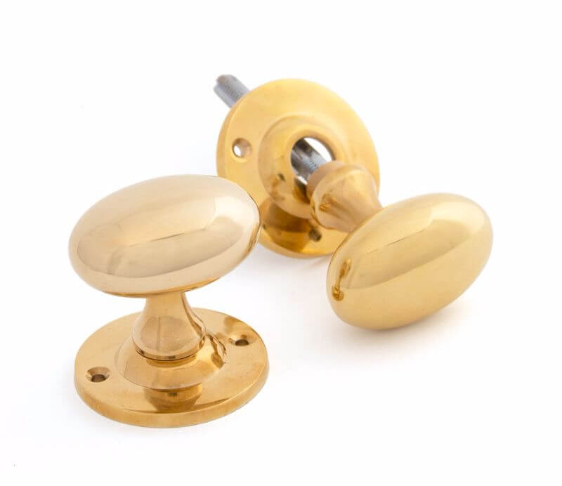 Anvil 83627 Pol. Brass Oval Mortice/Rim Knob