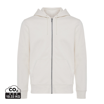 IQONIQ ABISKO RECYCLED COTTON ZIP THROUGH HOODED HOODY in Natural Raw.