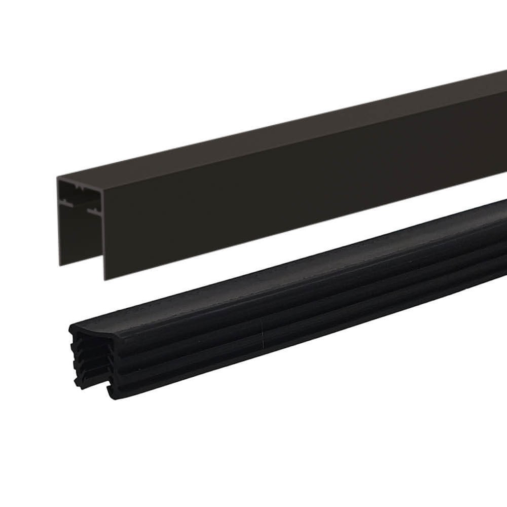 Black 707 Rectangular Top Rail For 12mm Metre Rate - Aluminium