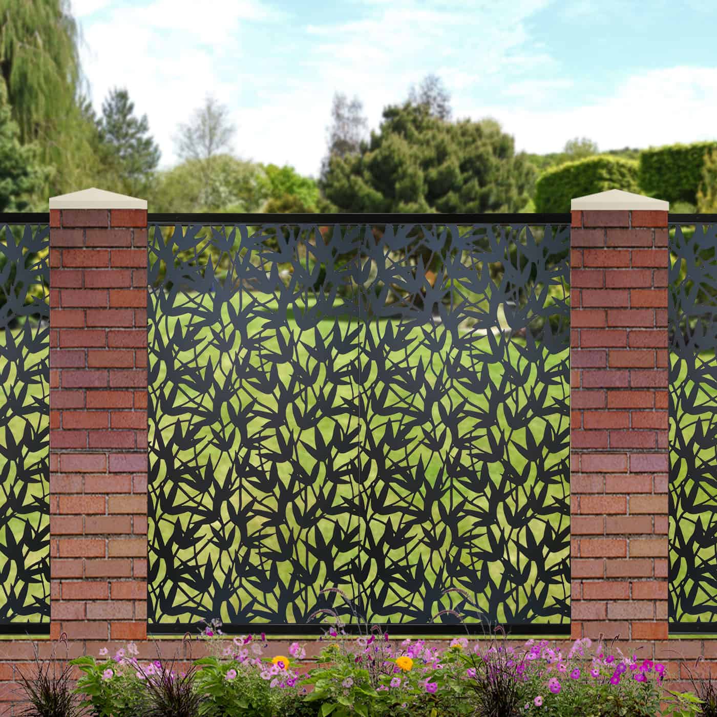 Black Bamboo Garden Screens for Piers 