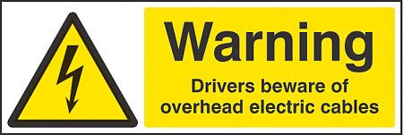 Warning drivers beware overhead cables