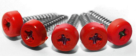 Poly top screws red (pack 12)