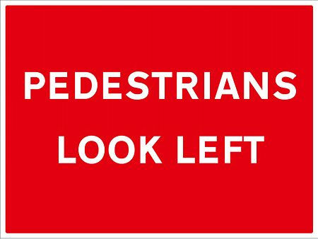 Pedestrians look left