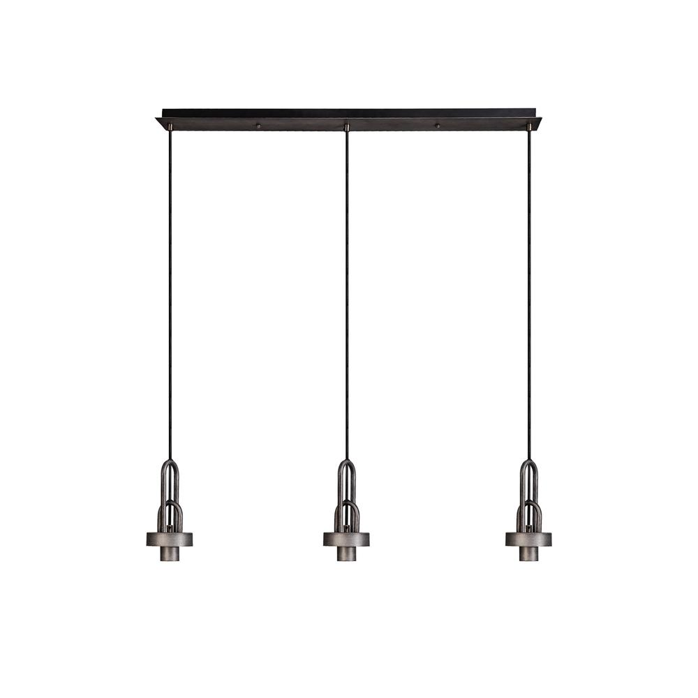 Luxuria Kennith Linear Suspension Kit (FRAME ONLY) 3xE27 Aged Pewter/Matt Black