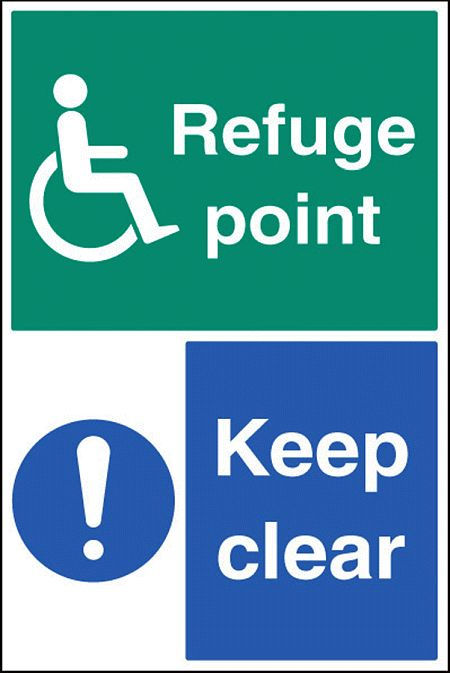 Refuge point keep clear floor graphic 400x600mm