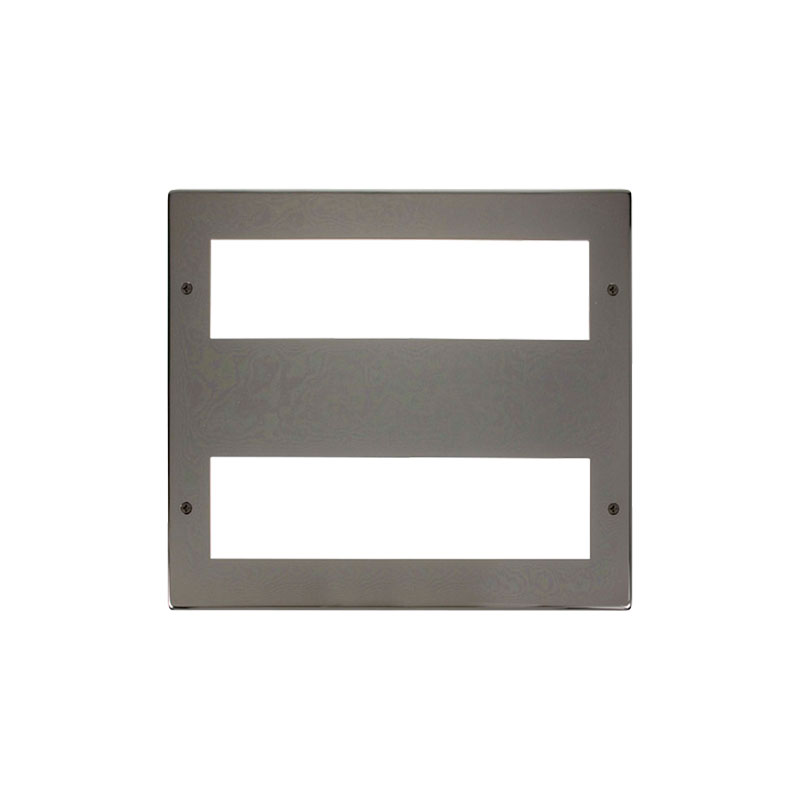 Click New Media Black Nickel 16 Module Large Unfurnished Front Plate