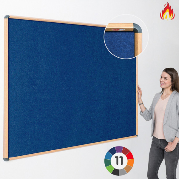 Flame Resistant Pinnable Wood Effect Frame Notice Board