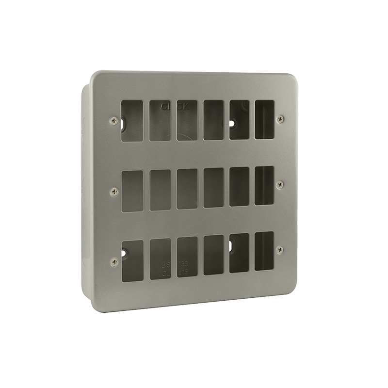 Click GridPro Metal Clad 18 Gang Frontplate with Back Box