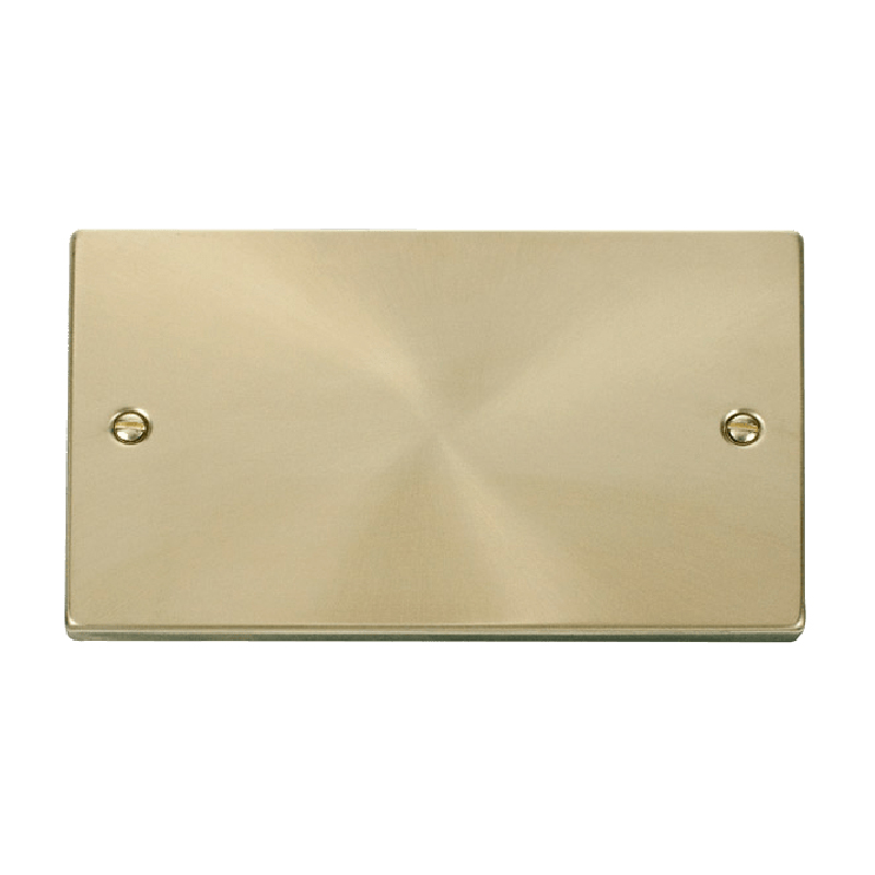 Click Deco Blank Plate 2 Gang Satin Brass