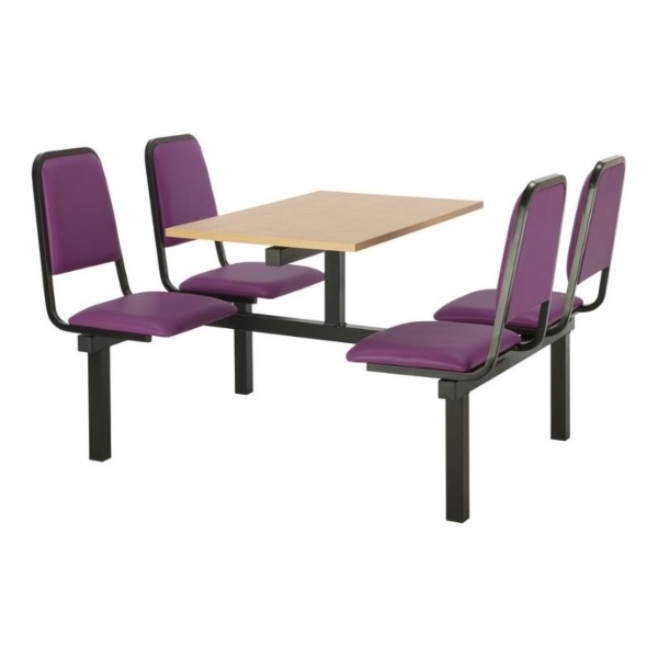 CU92 - 4-Seater Chester Canteen Unit - 2 Way Access, Purple, Beech