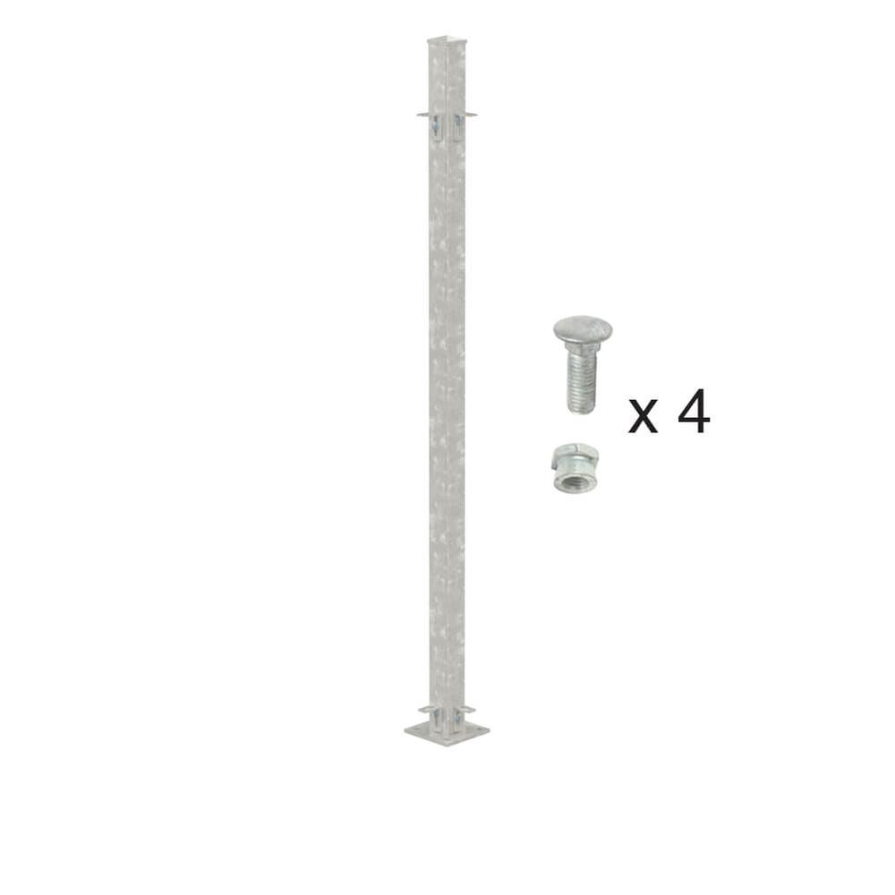 1800mm High Bolt Down Corner Post -Includes Cleats & Fittings - Galvanised