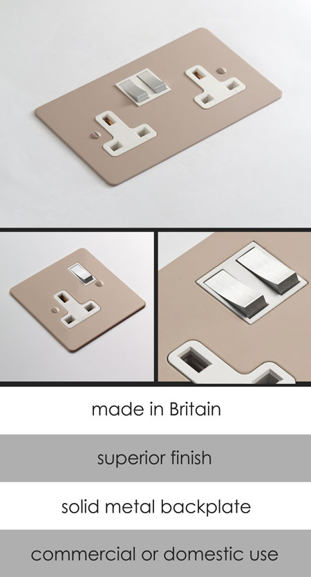 Plaster Pink Colour Plug Socket (122F)