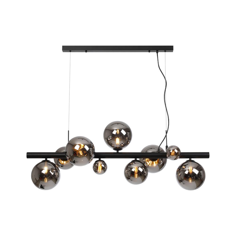 Luxuria Thorne Linear Pendant 9xG9 Satin Black Chrome Plated Glass