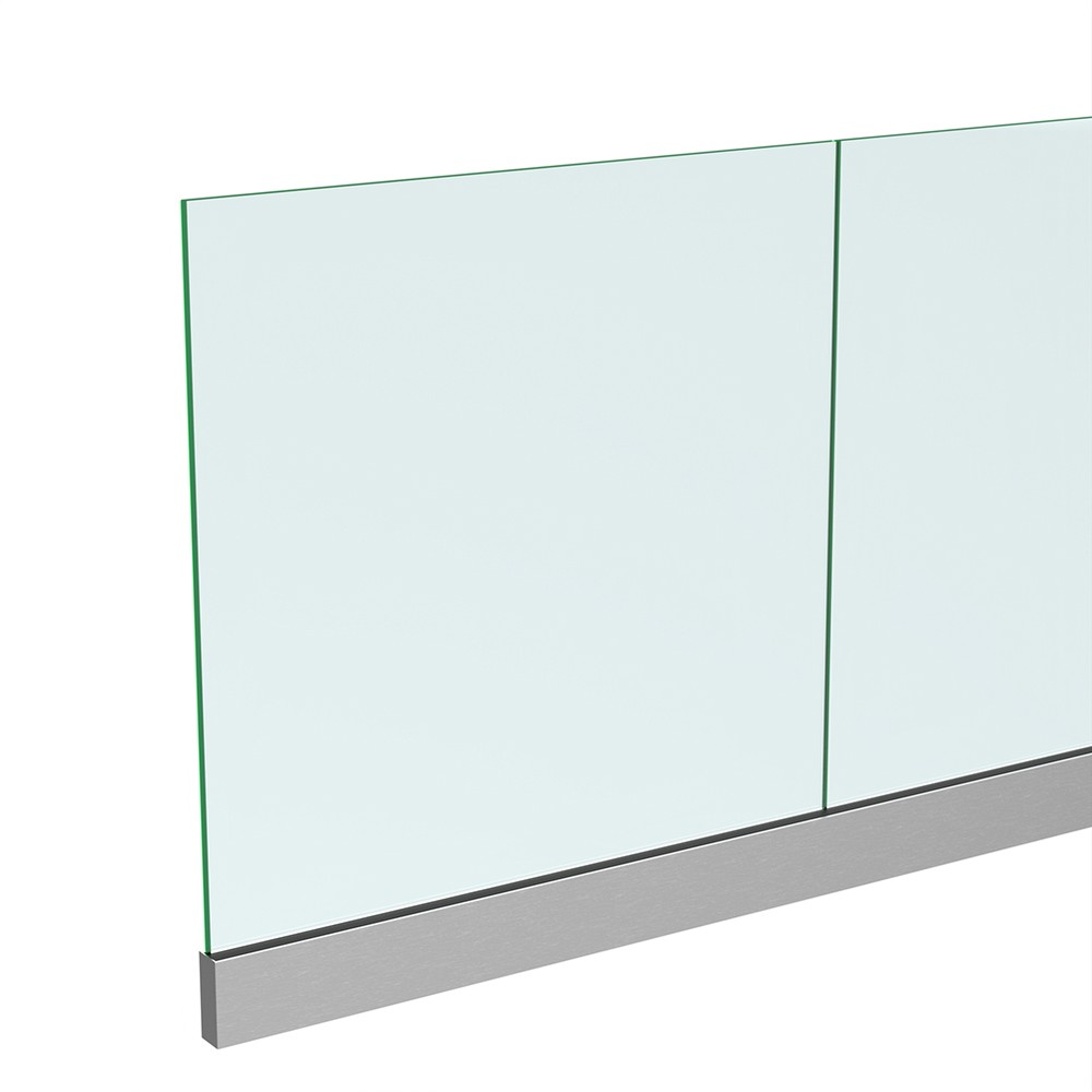 Frameless Glass Balustrade - Aluminium Slim Channel & 15mm Glass - Per Metre