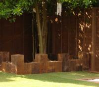 ASSORTED LANDSCAPING with railway sleepers