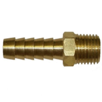 Hosetail 8mm- Brass - 1/4" Male Threaded