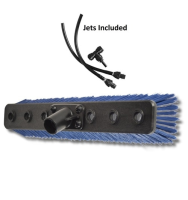 Streamline Square Double Bristle Window Cleaning Brush - 14'' with Pencil Jets