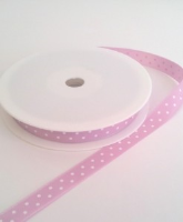 Pink with White Dots Grosgrain 10mm x 20m