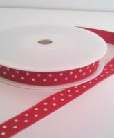 Red with White Dots Grosgrain 10mm x 20m
