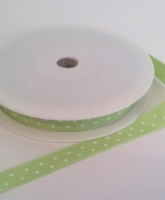 Lime with White Dots Grosgrain 10mm x 20m