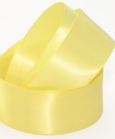 Jasmine Yellow ( Col 210 ) Double Faced Satin Ribbon x 20 Metre Roll