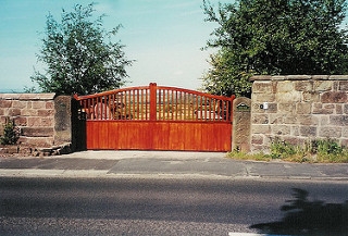 Custom Made Single Redwood Gate For Agricultural Industries In North Wales