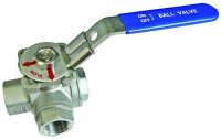 St/St Three Way L Port Ball Valve