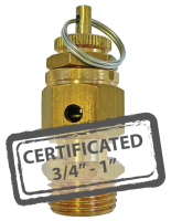 Calibrated Safety Relief Valves c/w Certificate 3/4" - 1"