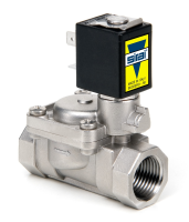 Stainless Steel 2/2 N/C Pilot Operated Solenoid Valve 3/8" - 1"