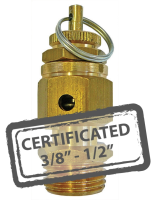 Calibrated Safety Relief Valves c/w Certificate 3/8" - 1/2"
