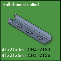 3 Metre Slotted Half Channel 41mm x 21mm