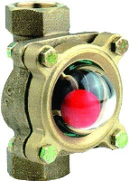 Bronze Sight Glass/Flow Indicator with Ball