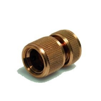 Female Click X Hose Compression With Water Stop - Brass